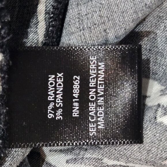 Torrid Floral Button Front Collared Midi Shirt Dress 3/4 Sleeve Black Size 1 - Picture 11 of 16